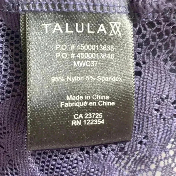 Talula deep violet, lace semi sheer tank  top - Picture 8 of 9